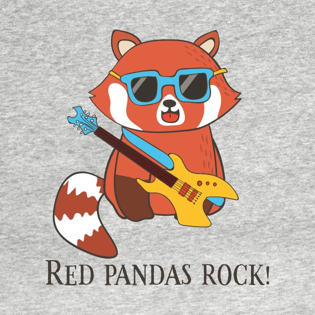 Red Pandas Rock, Funny Cute Red Panda by Dreamy Panda Designs